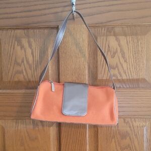 Victoria's Secret Orange and Bronze Shoulder Bag